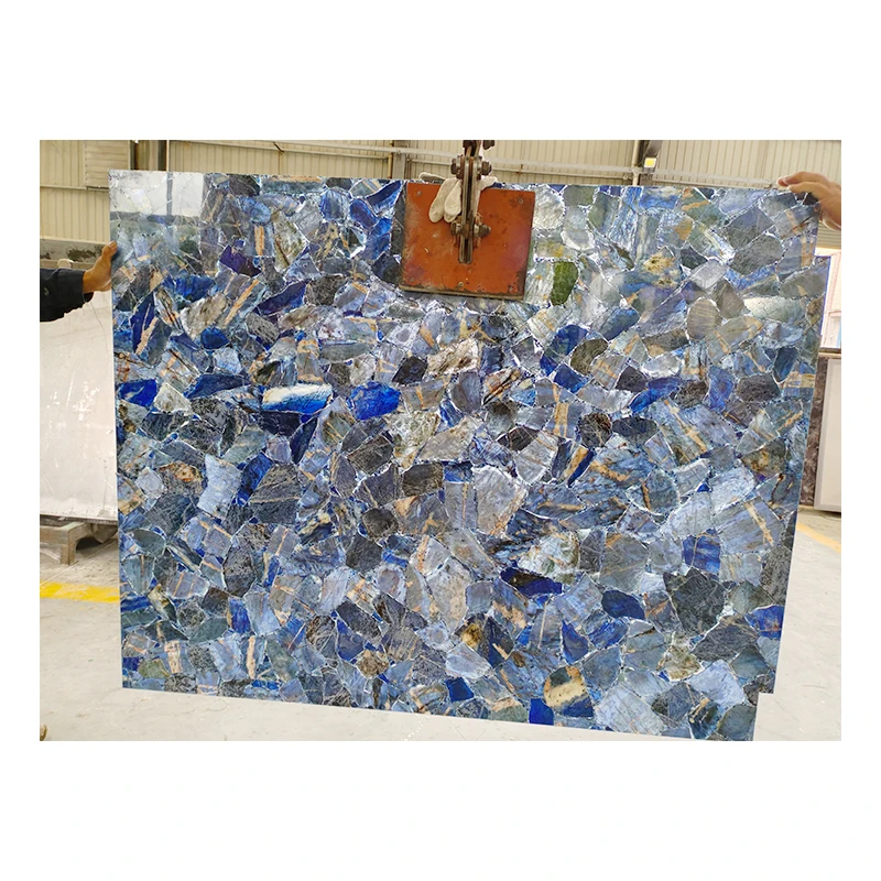 Custom Large Size Translucent Japser Crystal Quartz Gemstone Slab For Backlit Background Wall Decoration