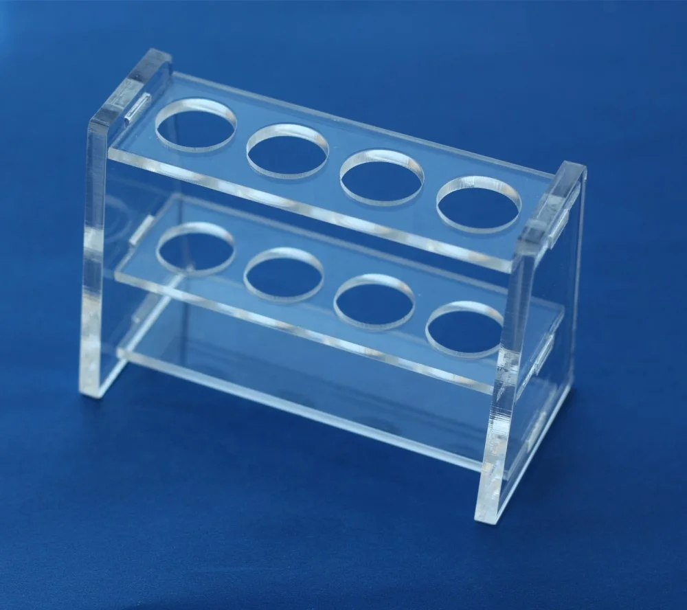 OEM Custom 13mm 17mm 4 position PMMA Centrifuge tube stand Acrylic Test Tube Rack