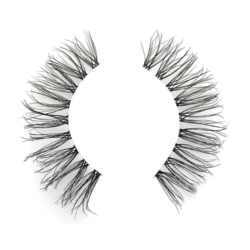 2023 Oem Natural middle area hollow 0.07mm thickness bulk individual eyelashes synthetic eyelashes full strip false eyelash