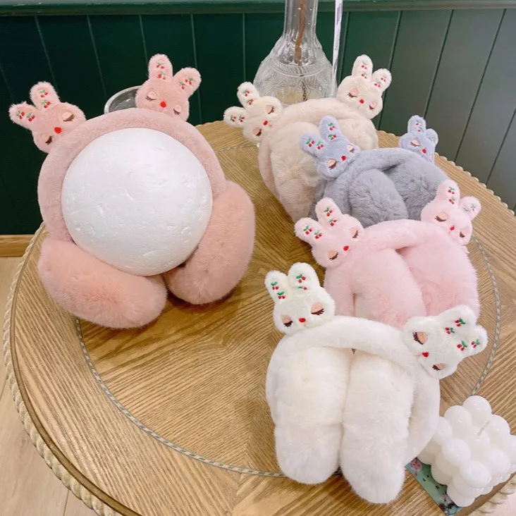 Designer Wholesale Hot Sale Cute Shape Solid Color Soft Fur Earmuffs For Kids