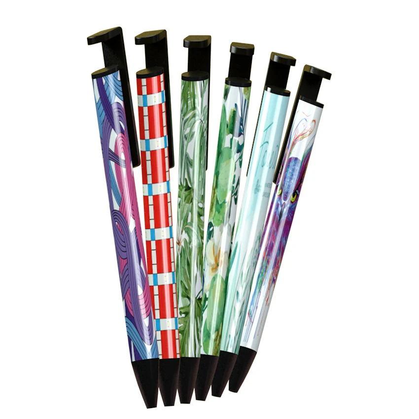 Сублимационная оптовая продажа, дешевая шариковая ручка с термоусадочной основостью, новинка, ручная ручка, термопресс для печати, блестящая розовая