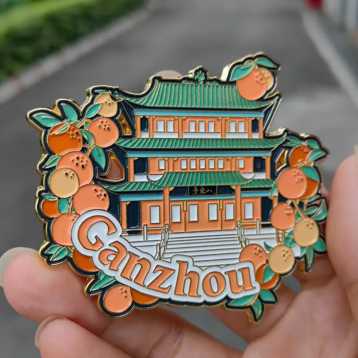 promotional magnetic business gift 3D embossing zinc alloy metal fridge magnets with your logo city name