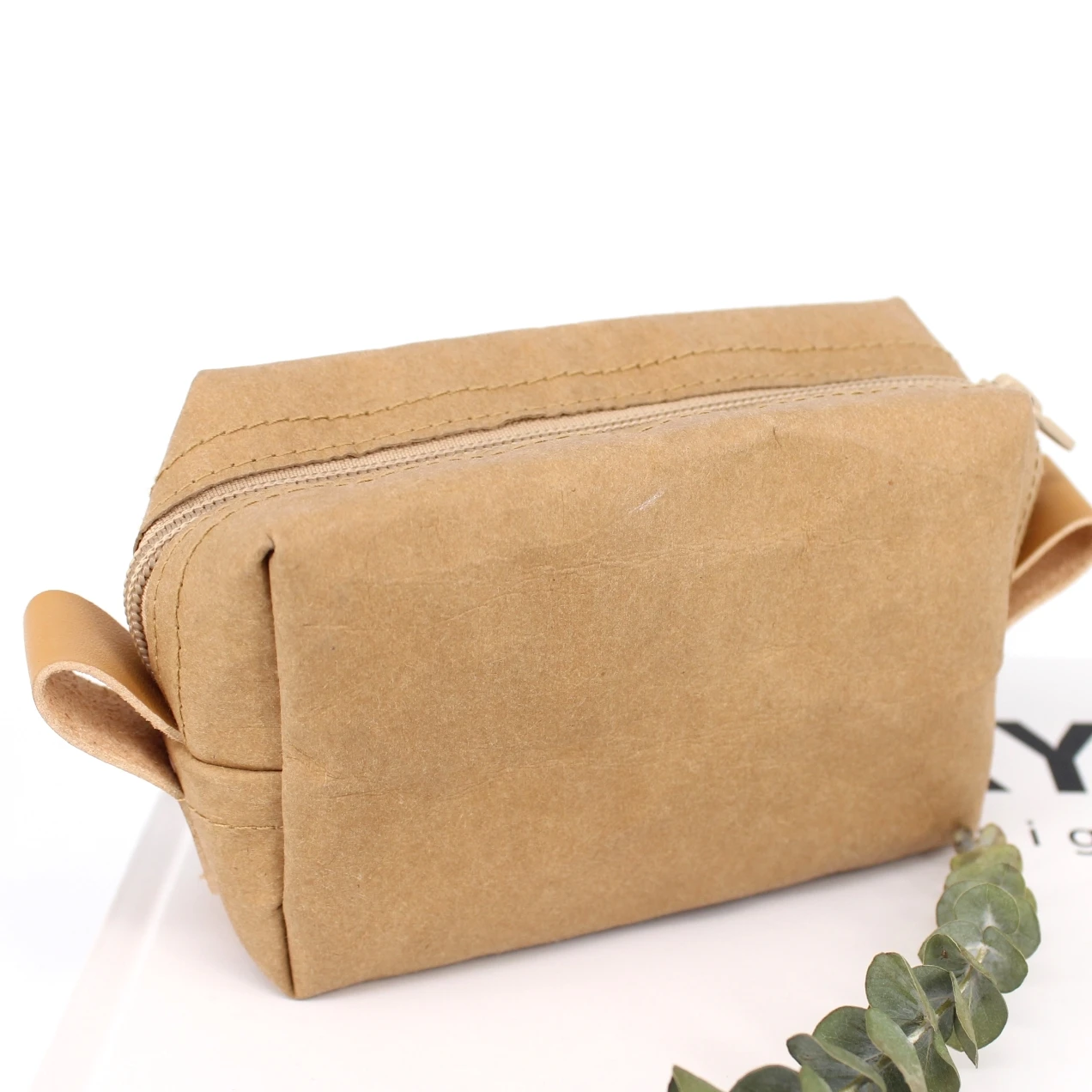 Индивидуальная Экологически чистая перерабатываемая моющаяся косметичка из крафт-бумаги