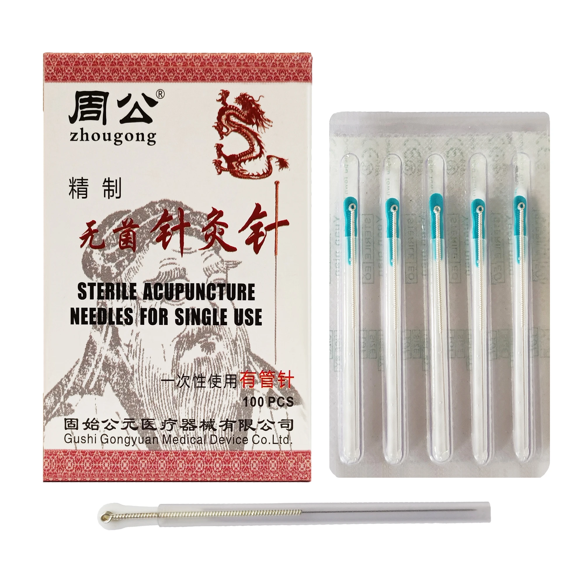 Acupuncture Needles with Tube Silver Handle 100 pcs Dry Needling  Disposable Sterile