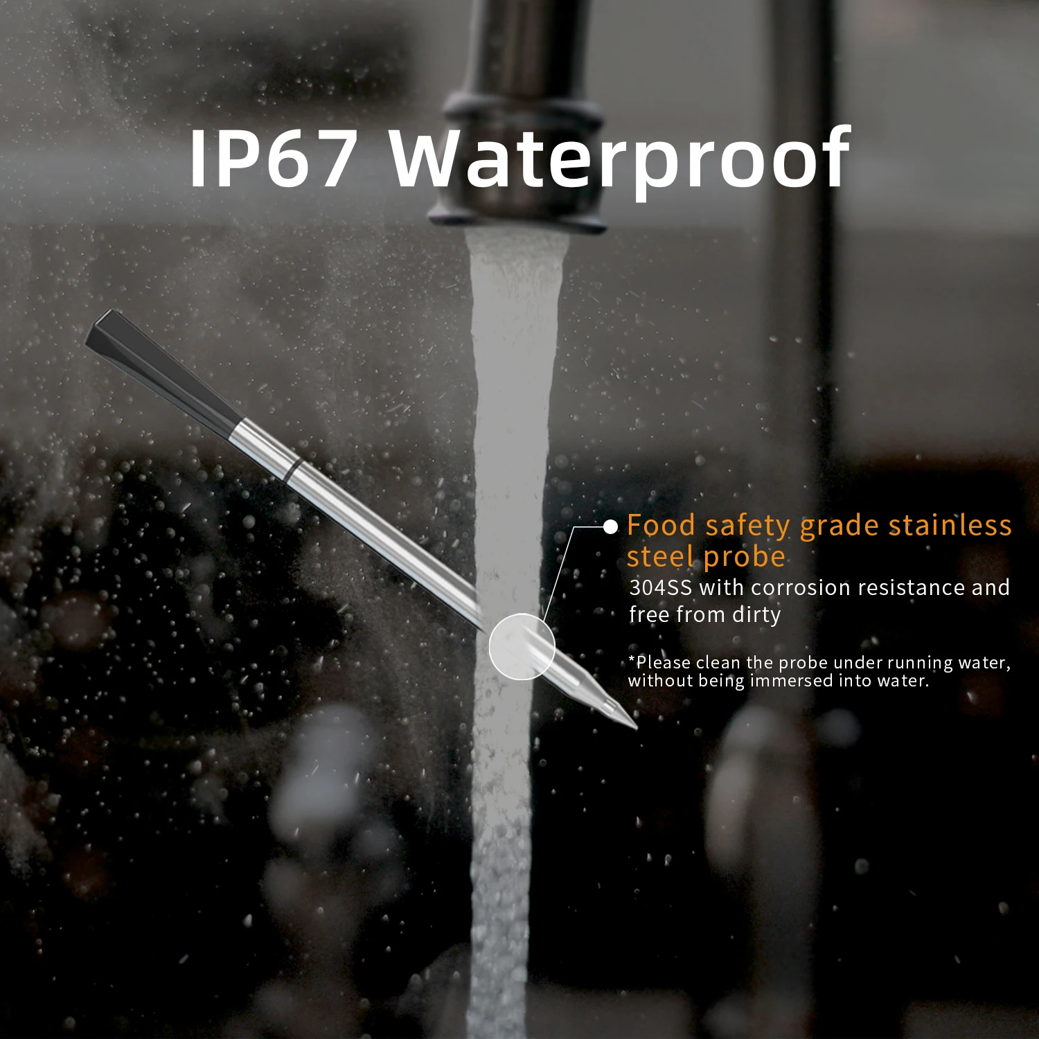 820FT Smart Wireless Meat Thermometer with Ultra-Thin Probes Digital Food Thermometer for Remote Monitoring of BBQ Grill Oven