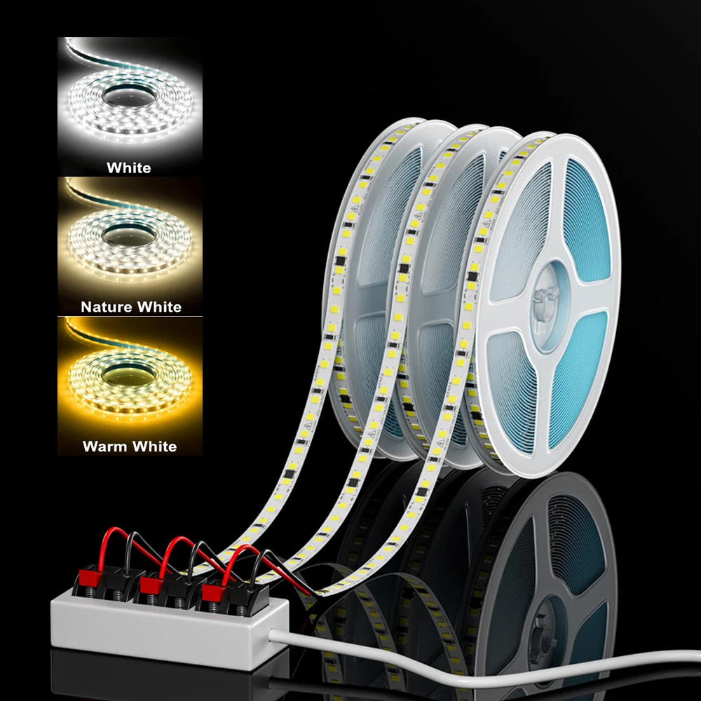 Flexible Cuttable 110V 220V LED Strip Lights 2835 120LED/m 240LED/m Nature Warm White driverless Waterproof Outdoor LED Strips