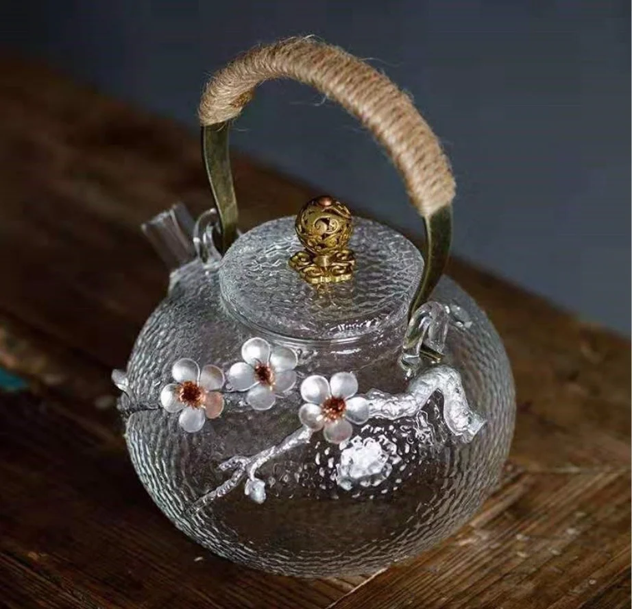 Borosilicate Glass Teapot for Stovetop Safe Tea Pot for Tea Blooming Tea