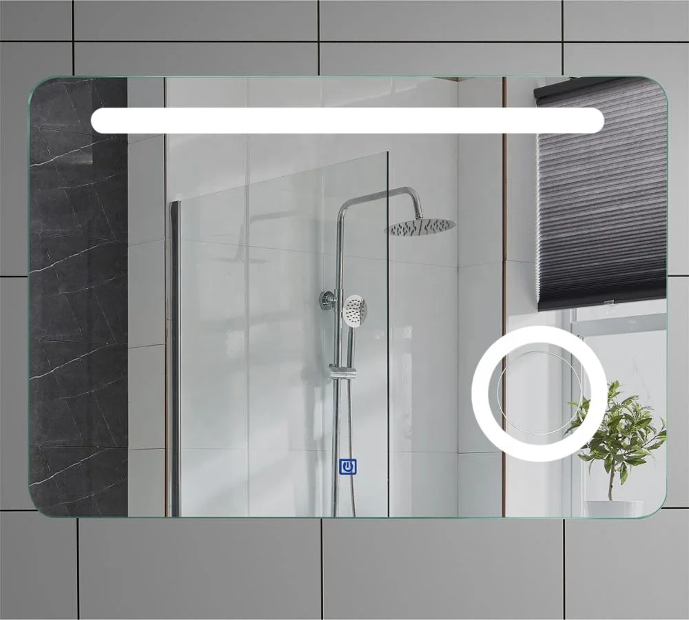 Factory simple frameless rectangle bluetooth music intelligent led mirror for bathroom furniture cabinet  used