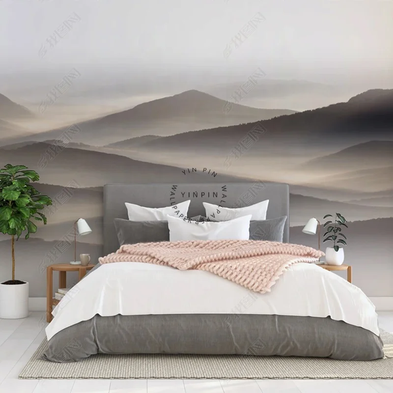 Modern abstract landscape murals adhesive wall 3d wallpaper for living room