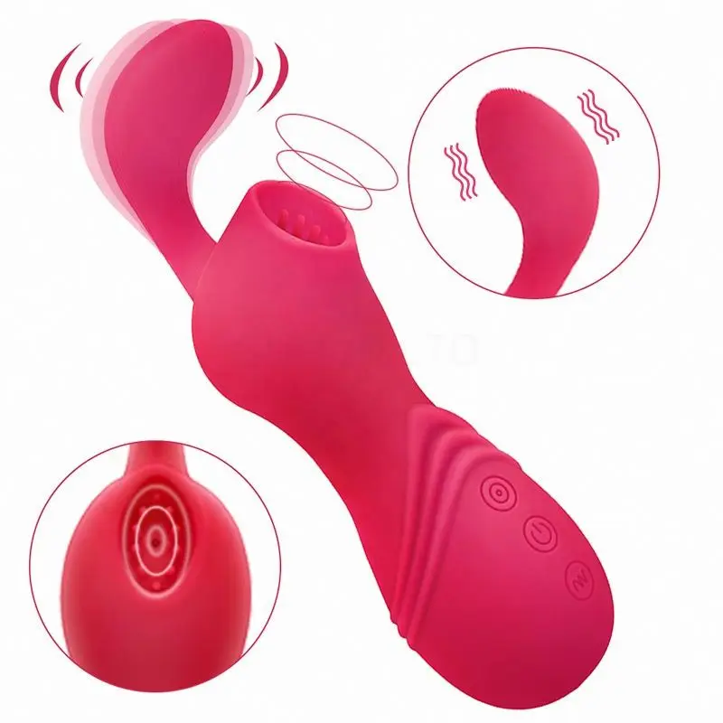 Free Custom Box - AV Mini Massager with Sucker Vibrator and Brush for Female G-Spot and Nipple Stimulation