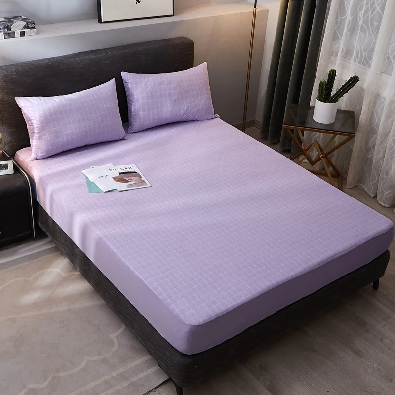 Wholesale purple jacquard terry mattress protector waterproof standard pillow protector waterproof