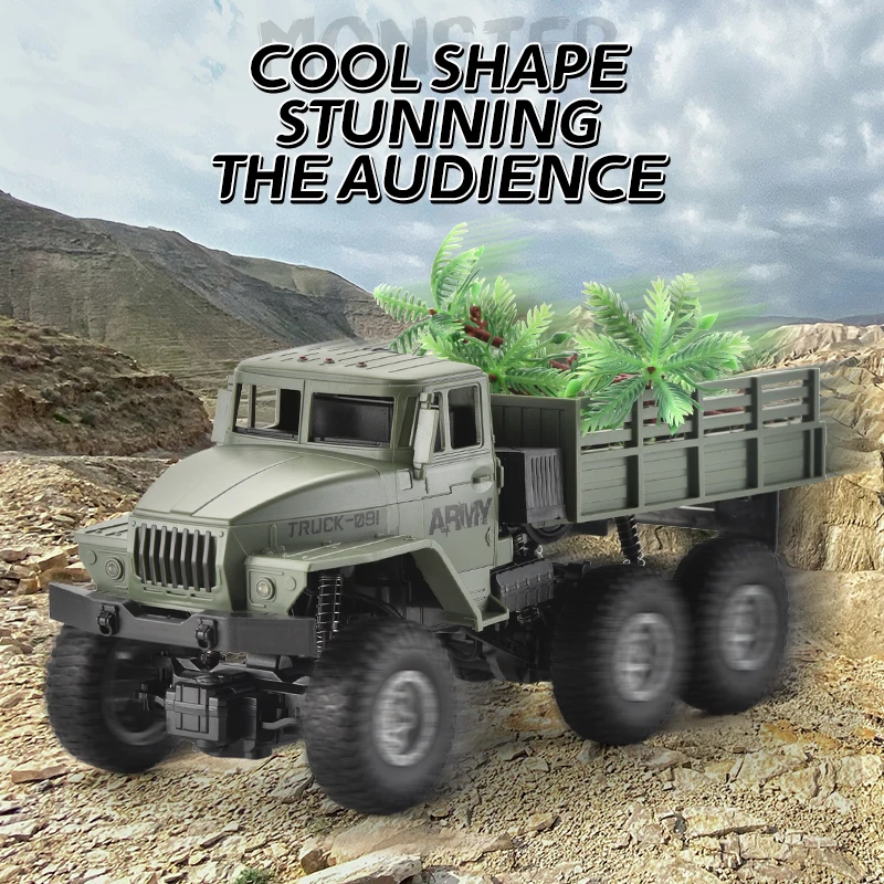 1:16 Remote Control RC Army Military Trucks 6x4WD Off-Road Climbing Kids Toys Electric Car Toys
