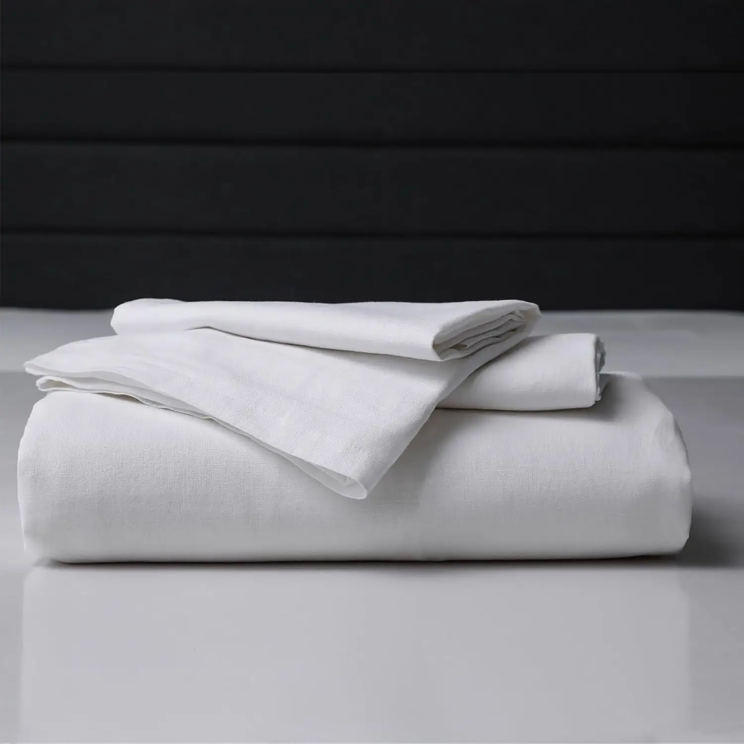 plain color wholesale luxury 100% linen cooling  3-piece queen king size support customized duvet cover set