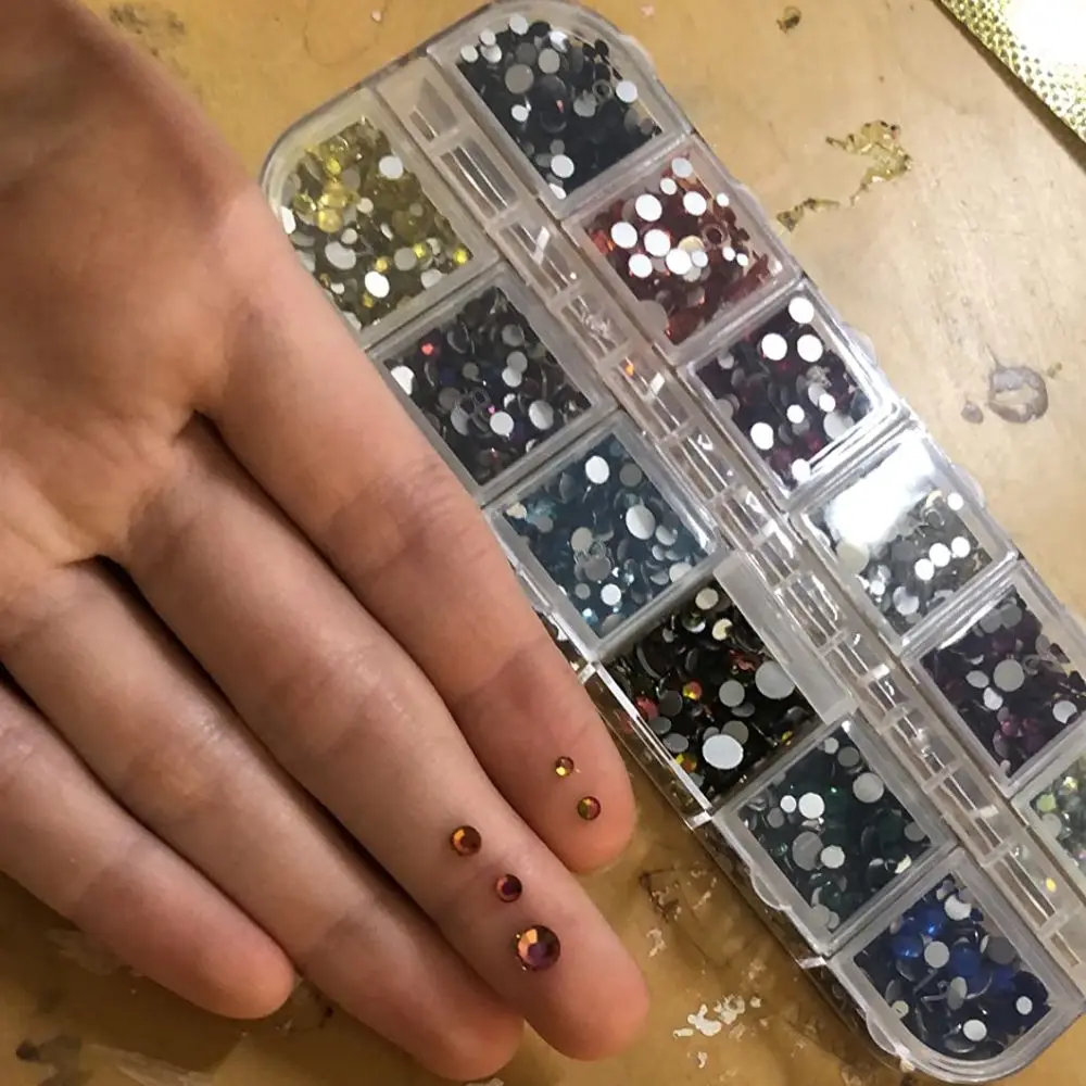 KHY Colorful Face Gems Kit For Makeup Nail Art Rhinestones Mixed Color Glass Crystal Bead Face Jewels