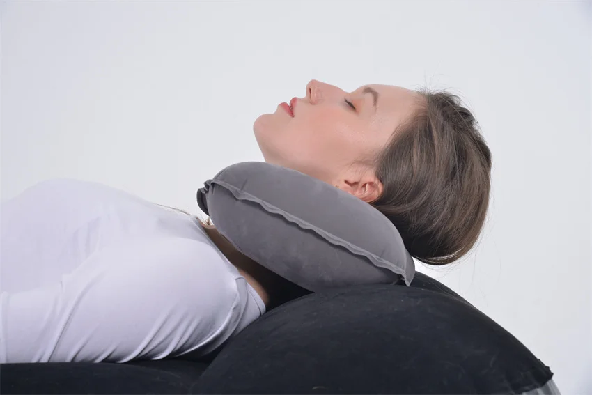 U-shape Neck Traveling Pillow Camping Travel Inflatable Beach Pillow Travel Air Pillow