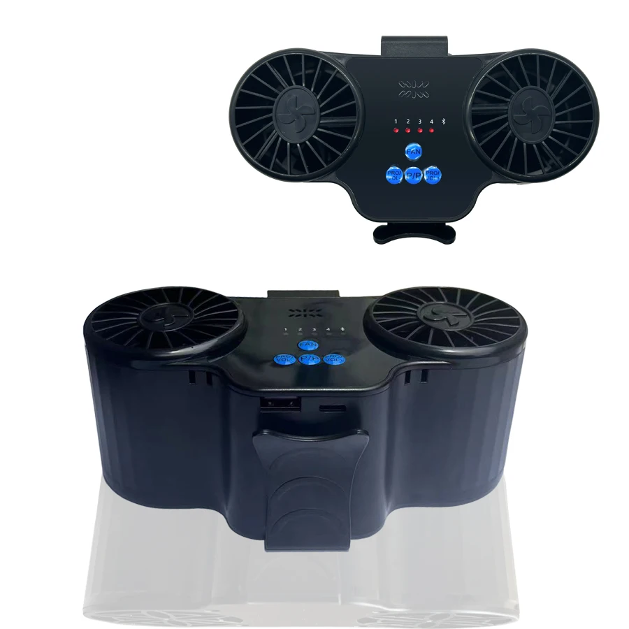 2024 Innovation Trend Multi functional Portable Waist Clip Fan Power Bank Rechargeable mini Fan With Bluetooth Speaker