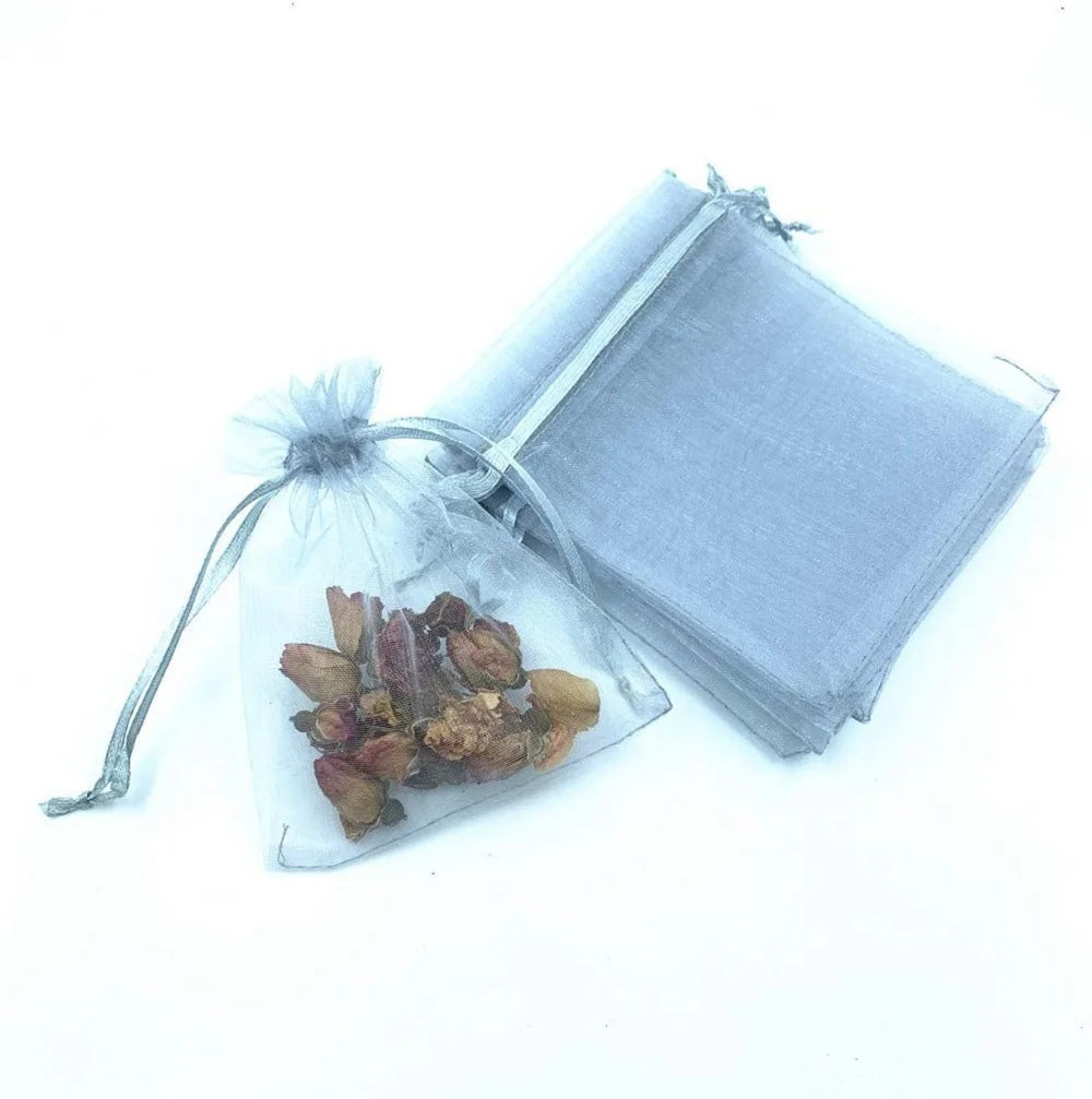 Best Seller 25 Colors 100PCS/Pack Small Size 8x10cm Premium Quality Sheer Organza Mesh Bag Organza Mesh Pouch