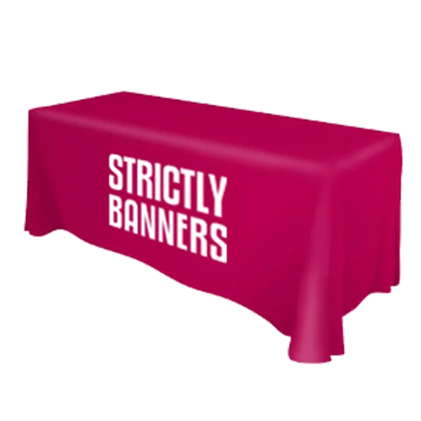 Wholesale tablecloth covered with custom commercial logos or text elastic tablecloth