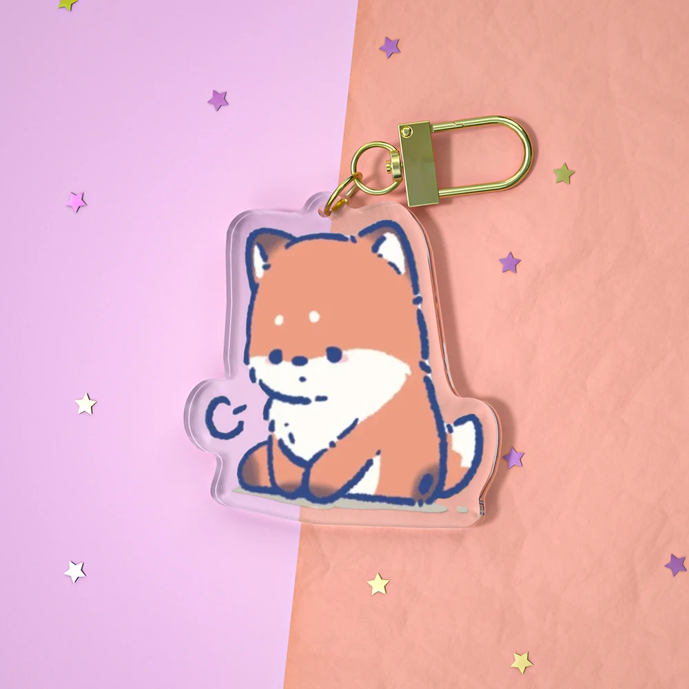 Wholesale Custom cute Acrylic Keychain Kawaii Acrylic Round Charms Keychain Clear Anime Figure Acrylic Keychain