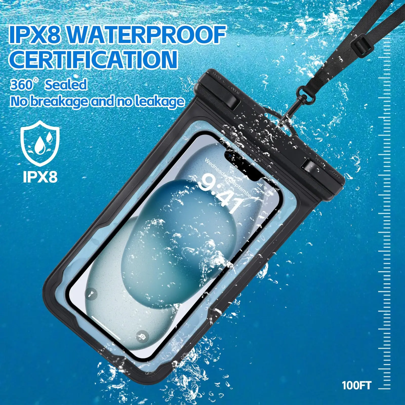 Pvc Waterproof Phone Case Waterproof Phone Pouch Underwater Cell Phone Case For Travel Swimming Beach