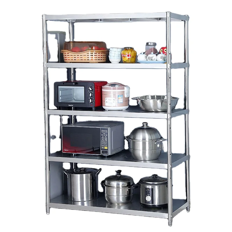 Factory customized Premium Steel Shelving Stainless 4 Tiers Plate Shelf Warehouse Kitchen Storage Shelving Rack