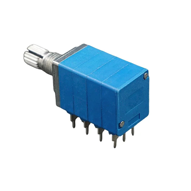 Free samples 9mm 4 gang 12pins 10K 20K 50K 100K linear rotary potentiometer dual concentric shaft b203 rotary potentiometer