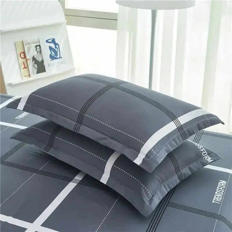 Wholesale 40s 100% Cotton Pillowcase 3 Pieces Pillow Cover Bed Sets Flat Sheet For Queen Size Bed