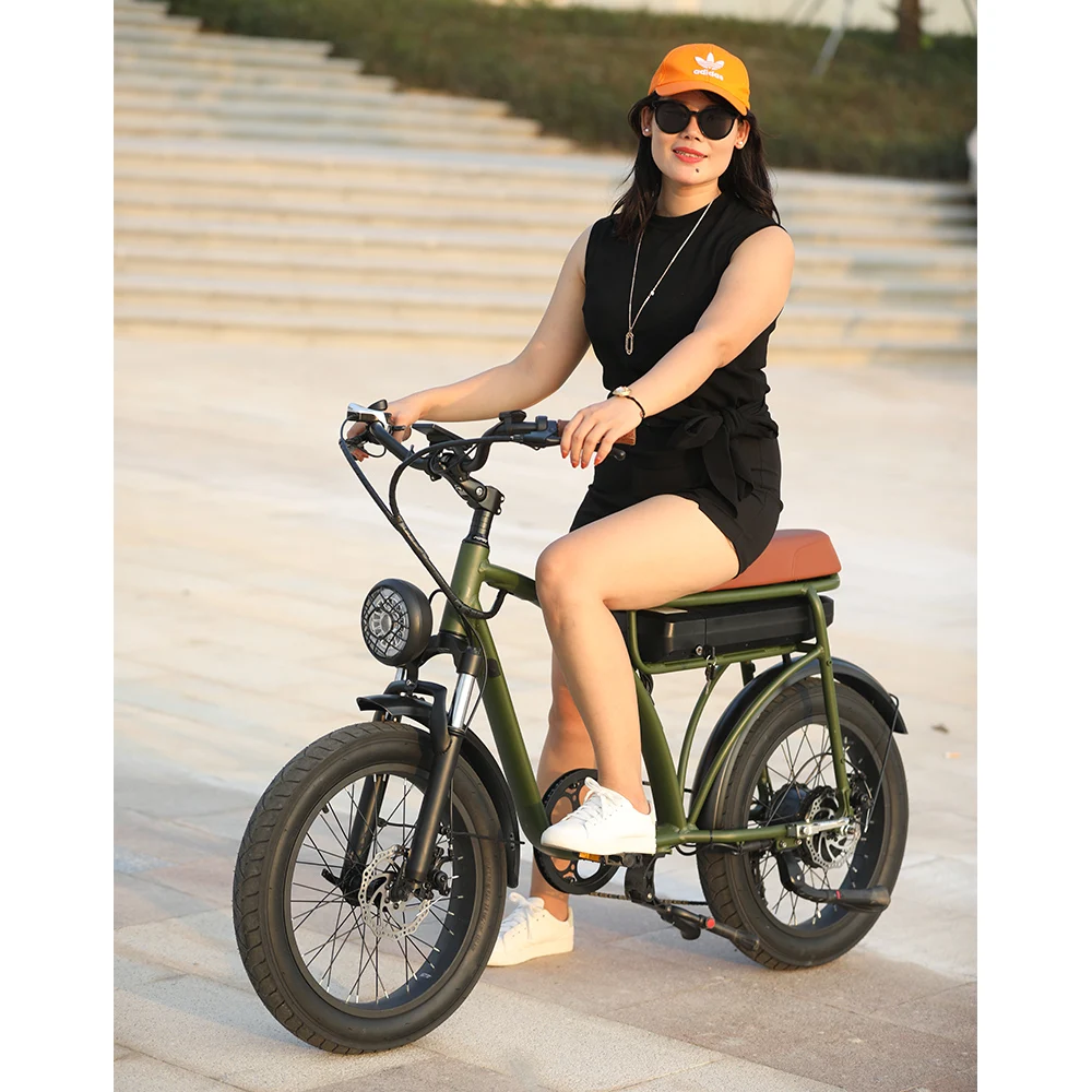 Eu Stock 20 Inch Fat Tire Electric Moped Bike 48v 25km/h 500W Rear Wheel Brushless Motor Electric Bicycle Outdoor E Bike