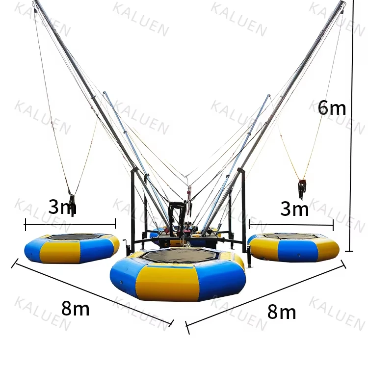 Конкурентоспособная цена 4 человека Банджи-батут прицеп батут кровать для взрослых открытый батут