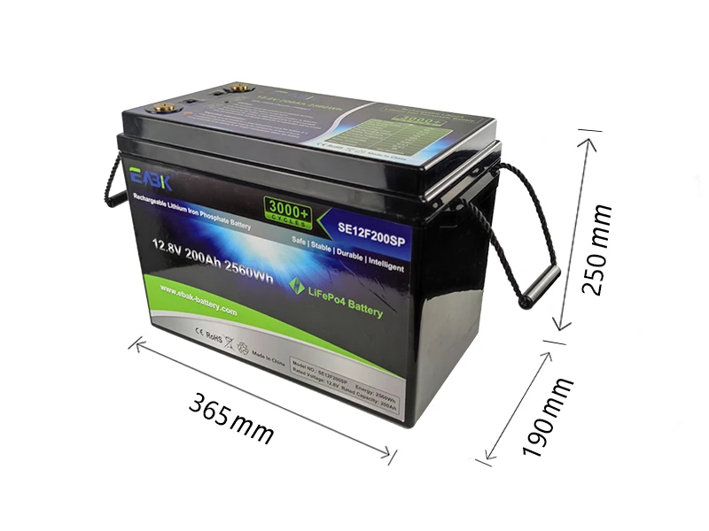 Warranty 3 Years Cycle Life 3000 Times Lifepo4 12v 200ah Battery For Home Appliances