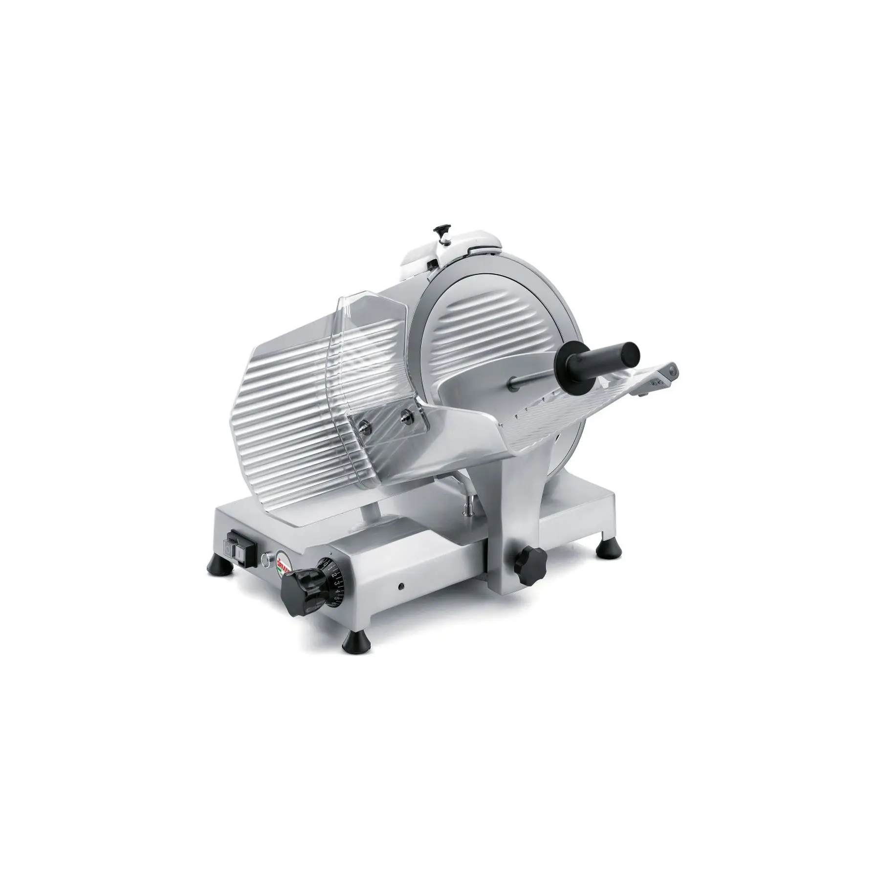 Premium Anodized Alloy Sausage Slicer - MIRRA 300 Y09 Large Capacity 25 Degree Blade - Ideal for Effortless Cutting