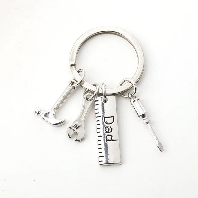 Zinc Alloy Keychain Custom Factory Supply Alloy Keychain Zinc Alloy Personality Hammer Wrench Keychain Dad Letter Pendant