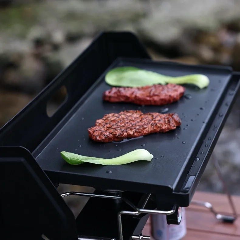 Firstents Outdoor Camping Folding Cassette Double-head Stove Heightened and Enlarged Camping Gas Barbecue Stove Picnic