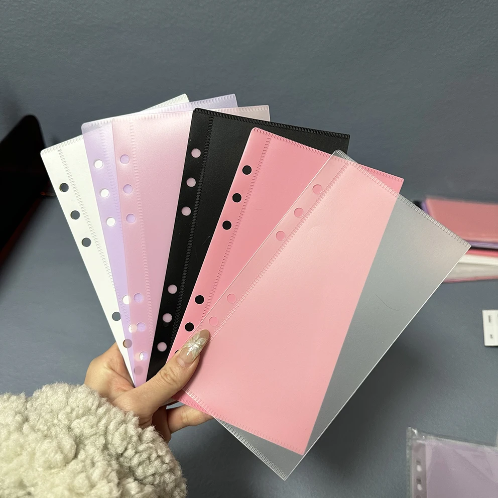 New Colors High Quality PP Cash Waterproof Pockets Envelope System Wallet Transparent Frosted Cash Envelope