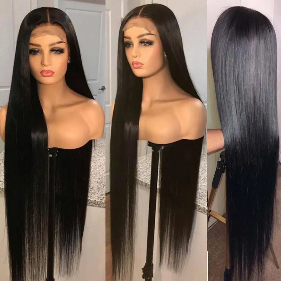 Wholesale Straight Brazilian Hair HD Lace Wigs,full lace frontal wig with baby hair,Virgin human hair wigs for black women