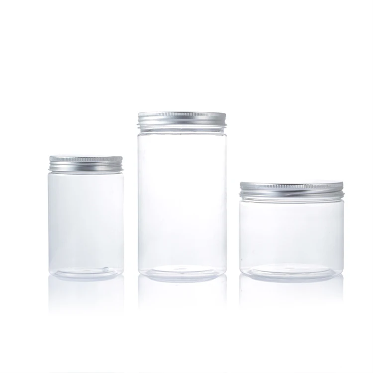 250ml 400ml 500 ml Clear Plastic Jar With Lid For Dry Food, Peanut Butter, Honey and Jam Storage
