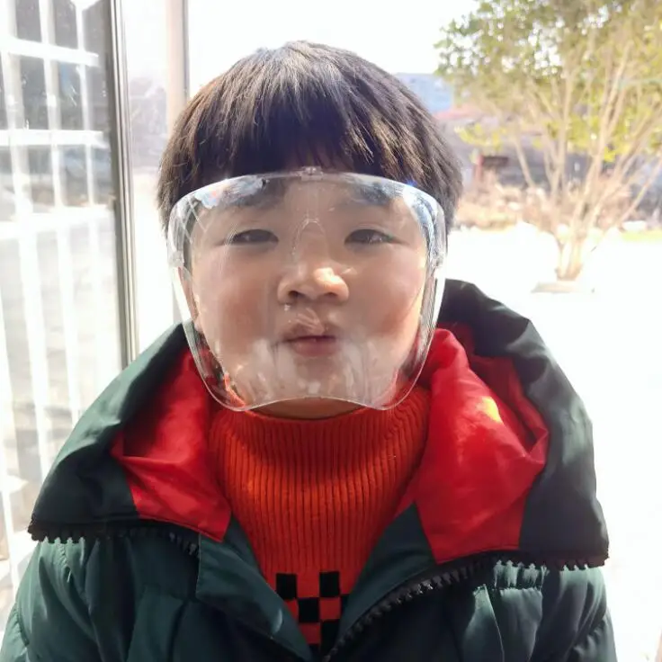 Оптовая продажа Детский защитный лицевой щиток, очки, солнцезащитные очки, анти-туман дети прозрачная пластиковая защитная маска