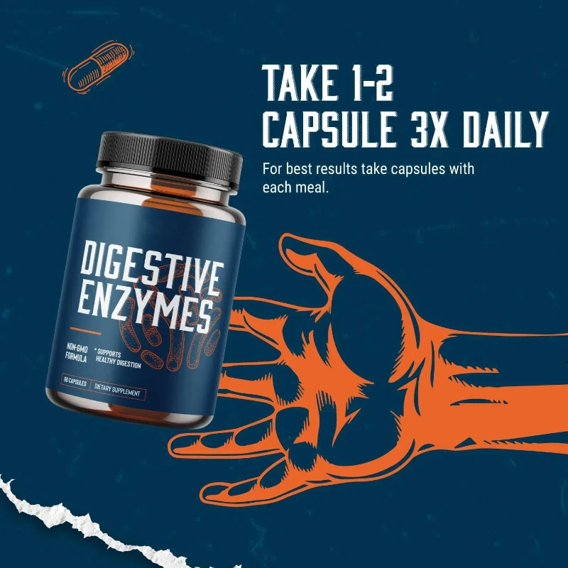 OEM Private Label Healthy Digestion Supplement Adults Cleanse Colon Digestive Enzyme Capsules