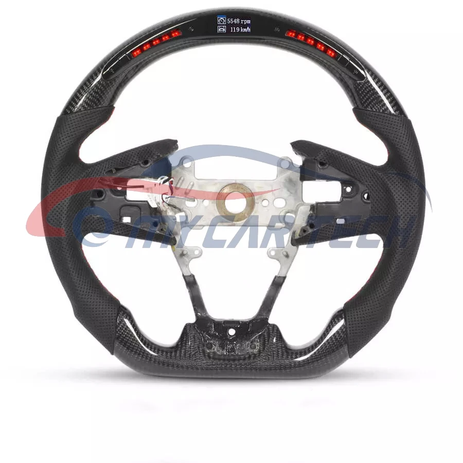Factory Supply Car Steering Wheel Control for Hon-da Civic Carbon Fiber LED Steering Wheel Stitching