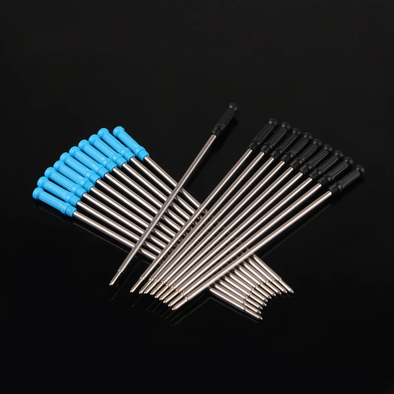 Hot Selling High Quality Fluent Writing Blue Black Ink 1.0mm Metal Refills For Ballpoint Pens