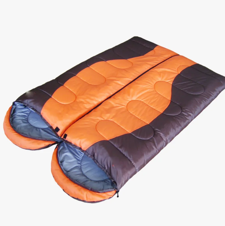 sleeping bag outdoor camping two color patchwork double mummy sleeping bag