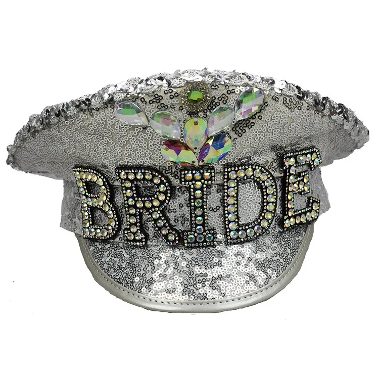 Wholesale Sequins Bride Captain Hat Bridal