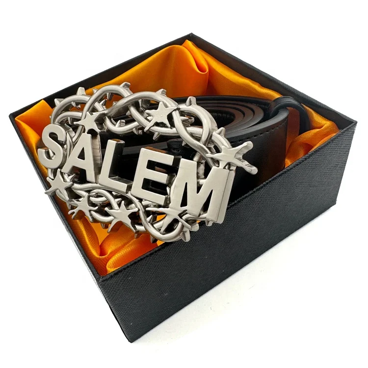 Custom Letter Shape Metal Belt Buckle Brand Logo Matt Silver Plating Metal 38mm Alloy Buckle for Man