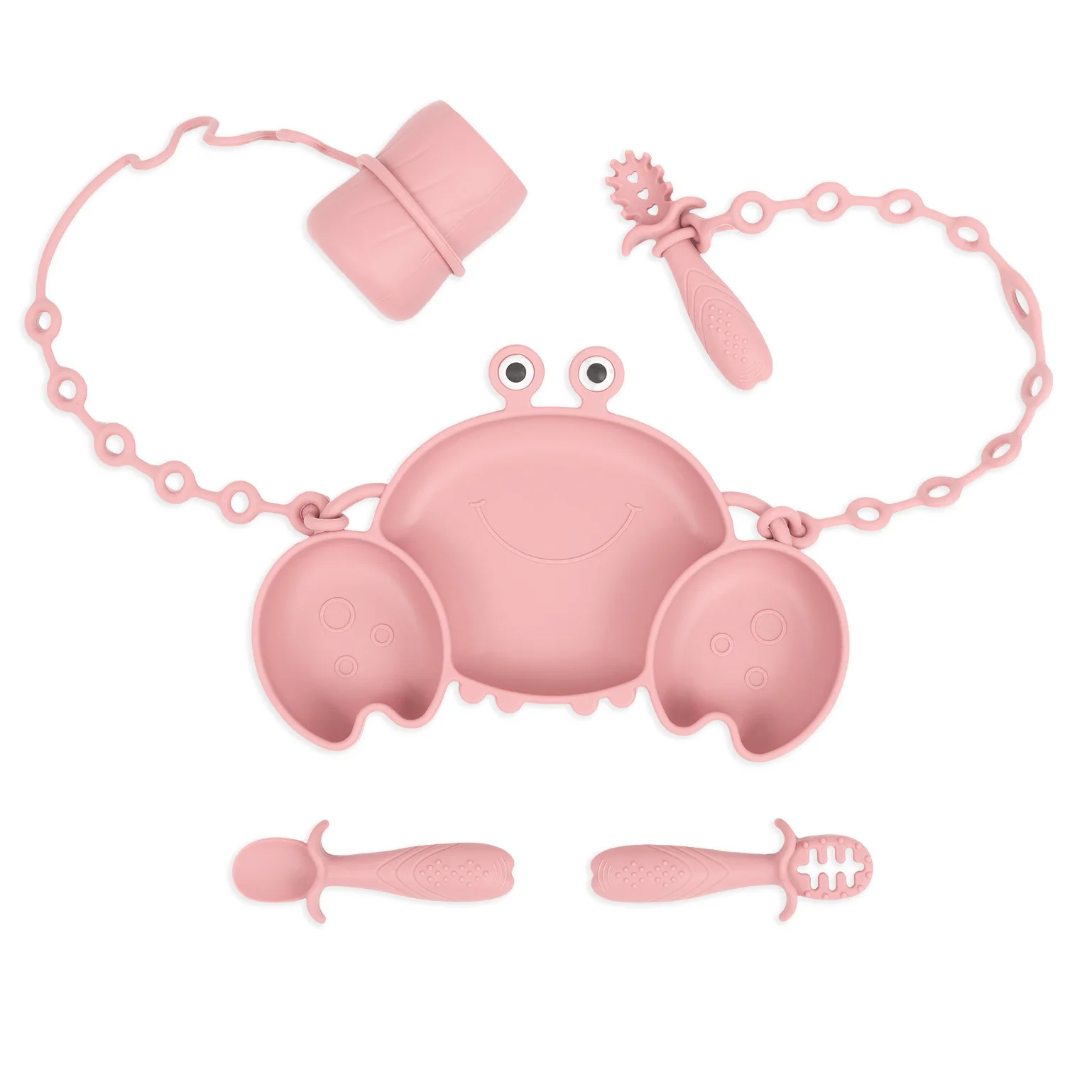 Yongli Wholesale Kids Food Feeding Bowl Silicone Baby Dishes Kid Dinner Suction Plate Baby Silicone Tableware Feeding Set