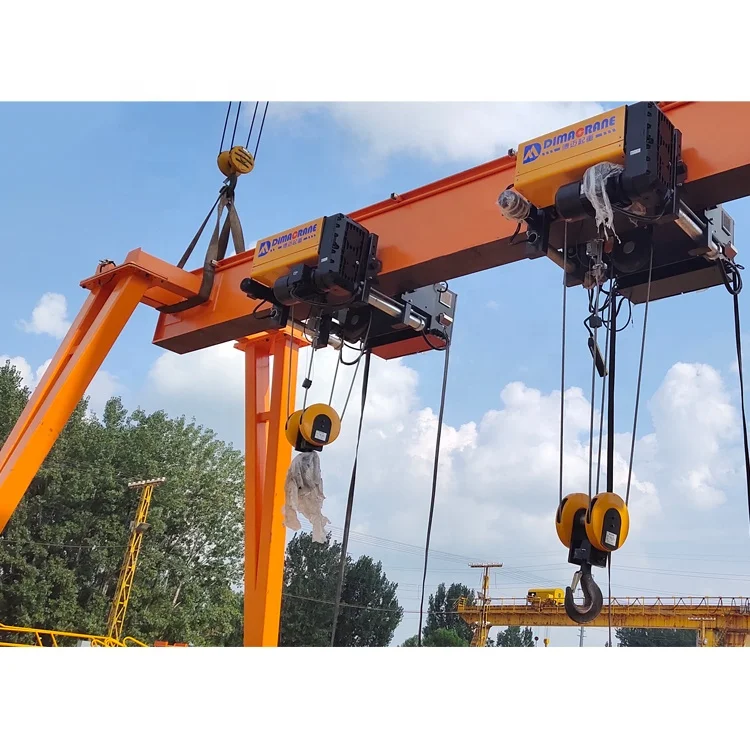 10 ton 16  Europe style single girder beam 12.5  15 ton gantry crane overhead EOT crane  in Seaside workshop