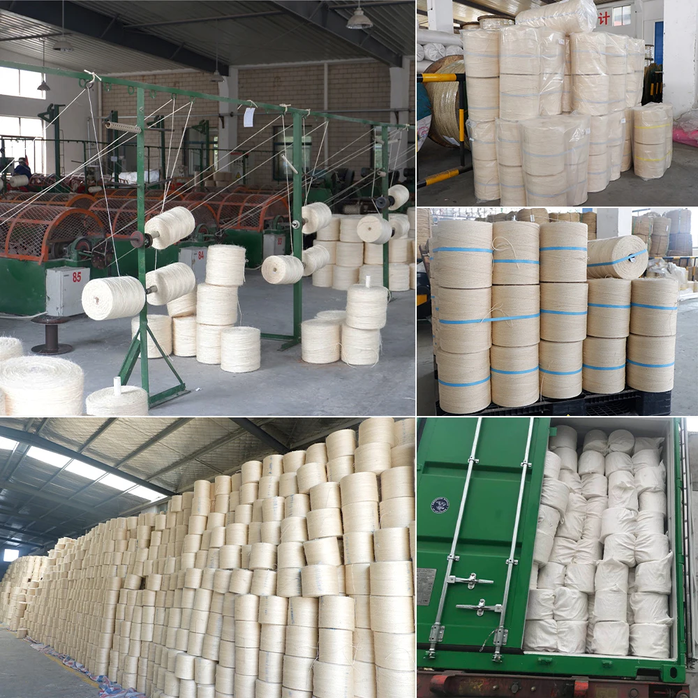1000m/kg Natural Sisal Yarn 100% Sisal Fiber Sisal Rope Single-ply Thread Spun Yarn