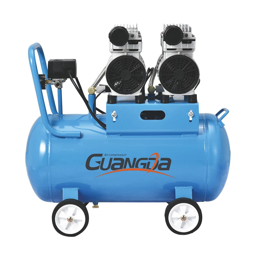 2 цилиндра стоматологический 50L 2hp передвижной поршневой безмасляный бесшумный воздушный