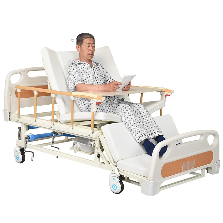 
Home use elderly care adjustable medical hospital bed with toilet 