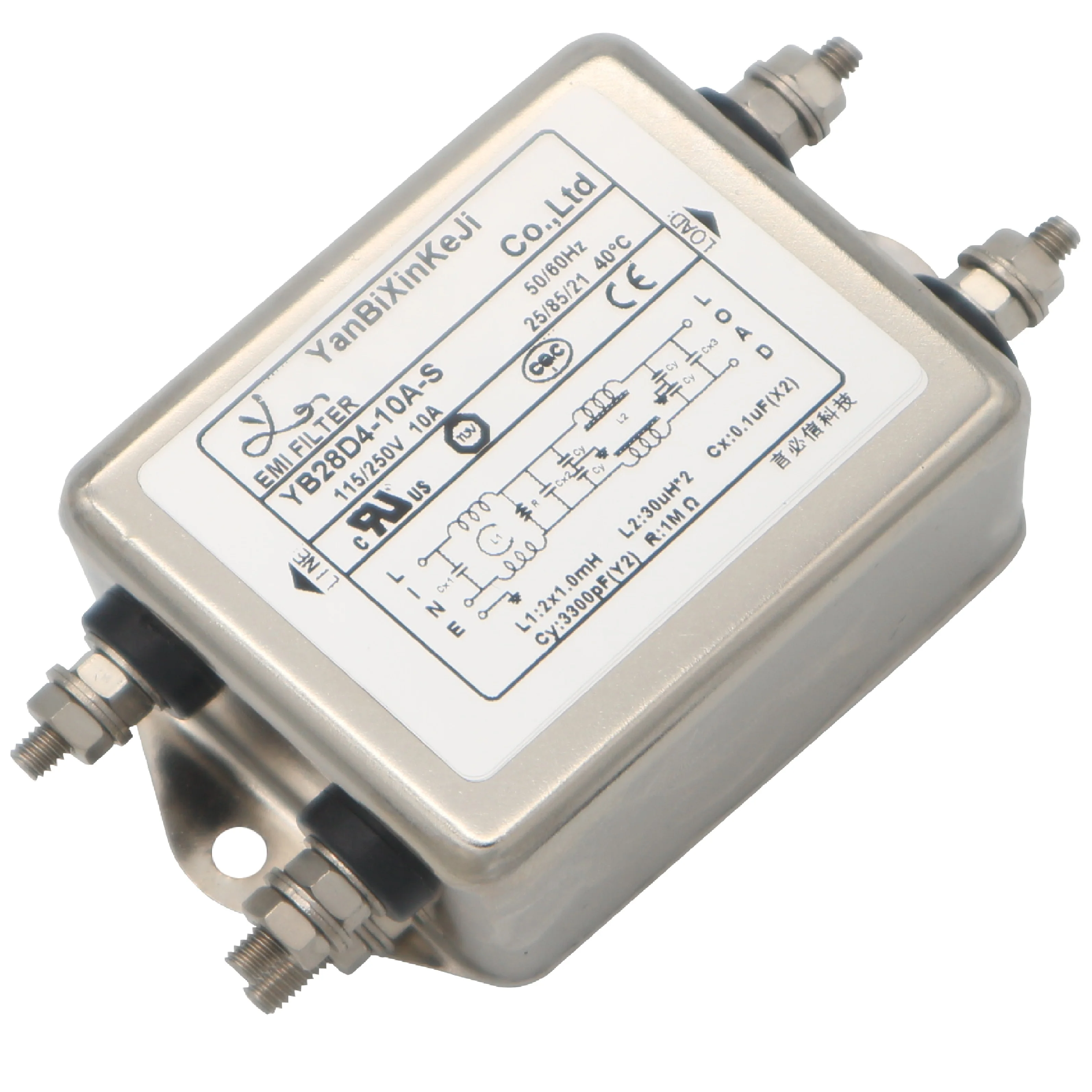 220V 1A-10A General Purpose AC/DC EMI Filters Single Phase Power Filters