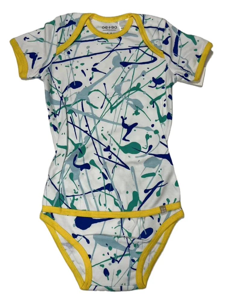 all over printing hot sell 100% cotton summer new born custom logo color Infant  Newborn Baby Clothing  Baby Romper